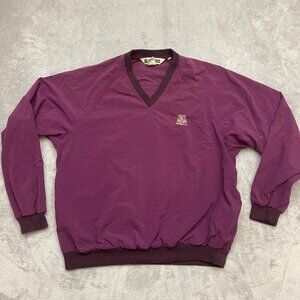 Vintage Duckster Mens Size Medium V-Neck Pullover Windbreaker Jacket Golf Purple